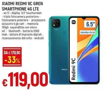 Galassia XIAOMI REDMI 9C GREN SMARTPHONE 4G LTE offerta