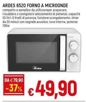 ARDES 6520 FORNO A MICROONDE