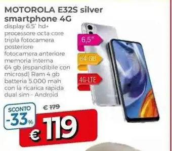 MOTOROLA E32S silver smartphone 4G