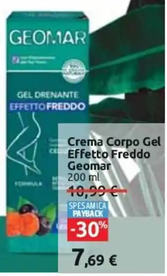 Carrefour Crema Corpo Gel Effetto Freddo Geomar 200 ml offerta