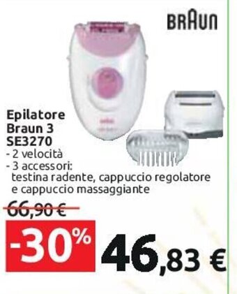 Carrefour Epilatore Braun 3 SE3270 offerta