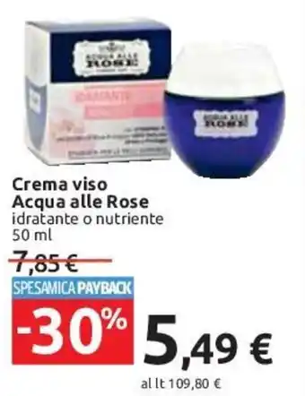 Carrefour Crema viso Acqua alle Rose idratante o nutriente 50 ml offerta