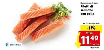 Lidl Gastronomia di Mare Filetti di salmone con pelle 4x 125 g offerta