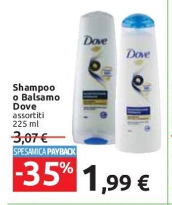 Carrefour Shampoo o Balsamo Dove assortiti 225 ml offerta