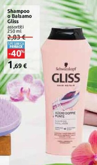 Carrefour Shampoo o Balsamo Gliss assortiti 250 ml offerta