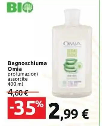 Carrefour Bagnoschiuma Omia profumazioni assortite 400 ml offerta