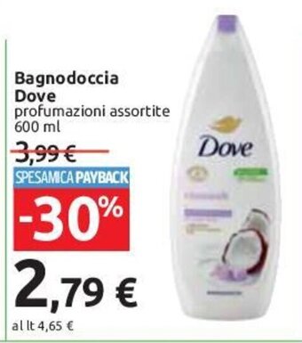 Carrefour Bagnodoccia Dove profumazioni assortite 600 ml offerta