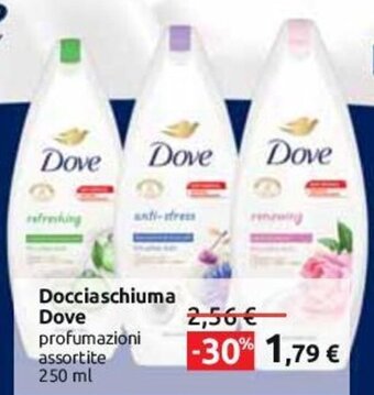 Carrefour Docciaschiuma Dove profumazioni assortite 250 ml offerta
