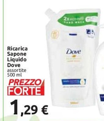 Carrefour Ricarica Sapone Liquido Dove assortite 500 ml offerta