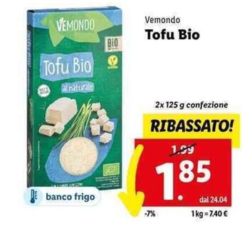 Lidl Vemondo Tofu Bio 2x 125 g offerta