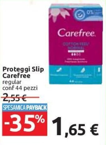 Carrefour Proteggi Slip Carefree regular conf 44 pezzi offerta