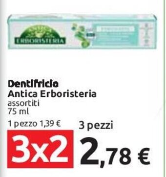 Carrefour Dentifricio Antica Erboristeria assortiti 75 ml offerta