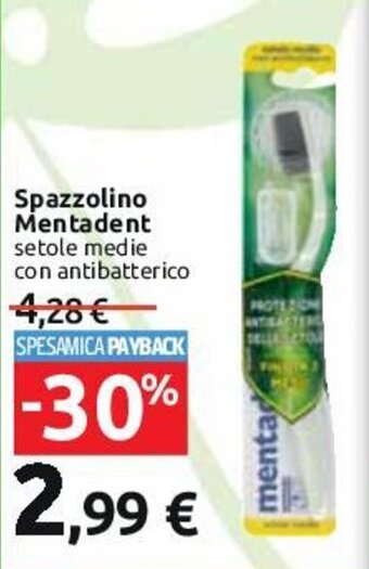 Carrefour Spazzolino Mentadent setole medie con antibatterico offerta