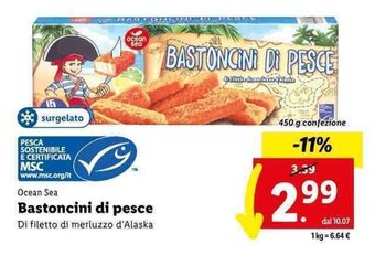 Lidl Ocean Sea Bastoncini di pesce 450 g offerta