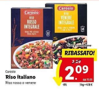 Lidl Carosio Riso italiano 500 g offerta