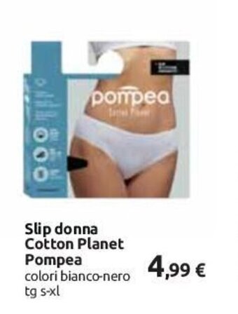 Carrefour Slip donna Cotton Planet pompea colori bianco-nero tg s-xl offerta