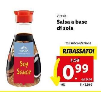 Lidl Vitasia Salsa a base di soia 150 ml offerta
