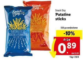Lidl Snack Day Patatine sticks 125 g offerta