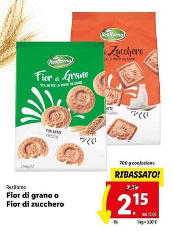 Lidl Realforno Fior di grano o Fior di zucchero 700 g offerta