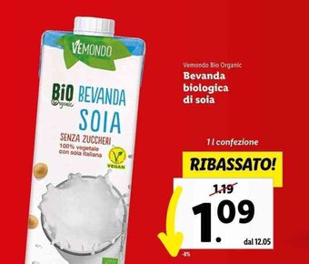 Lidl Vemondo Bio Organic Bevanda biologica di soia 1 l offerta