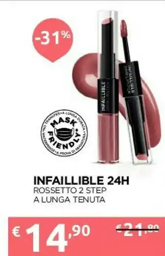 Ipersoap L'Oreal Infaillible 24h Rossetto 2 Step A Lunga Tenuta offerta