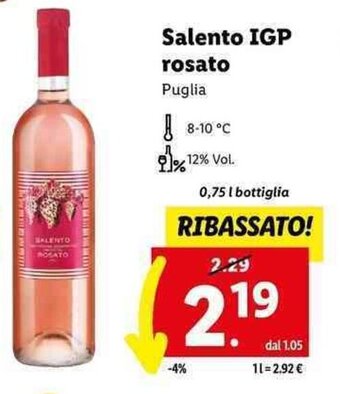 Lidl Salento IGP rosato 0,75 l offerta