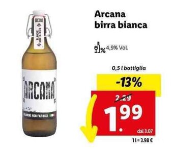 Lidl Arcana birra bianca 0,5 l offerta
