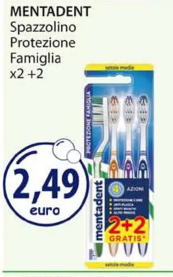 Acqua & Sapone MENTADENT Spazzolino Protezione Famiglia x2 +2 offerta