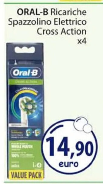 Acqua & Sapone ORAL-B Ricariche Spazzolino Elettrico Cross Action x4 offerta