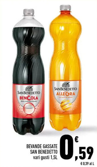 Conad BEVANDE GASSATE SAN BENEDETTO vari gusti 1,5L offerta