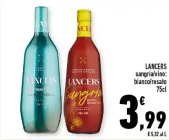 Conad LANCERS sangria/vino: bianco/rosato 75cl offerta