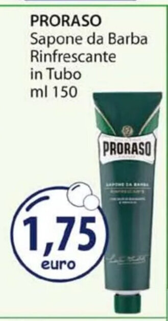 Acqua & Sapone PRORASO Sapone da Barba Rinfrescante in Tubo ml 150 offerta