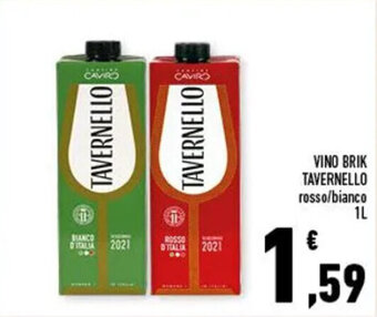 Conad VINO BRIK TAVERNELLO rosso/bianco 1L offerta