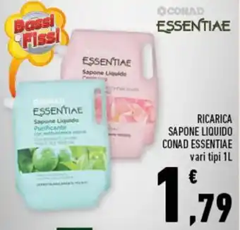 Conad RICARICA SAPONE LIQUIDO CONAD ESSENTIAE vari tipi 1L offerta