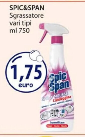 Acqua & Sapone SPIC&SPAN Sgrassatore vari tipi ml 750 offerta
