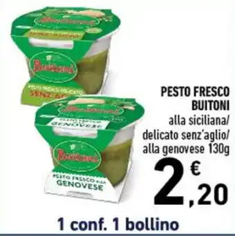 Conad PESTO FRESCO BUITONI alla siciliana/ delicato senz'aglio/ alla genovese 130g offerta