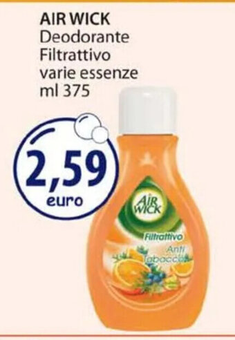 Acqua & Sapone AIR WICK Deodorante Filtrattivo varie essenze ml 375 offerta