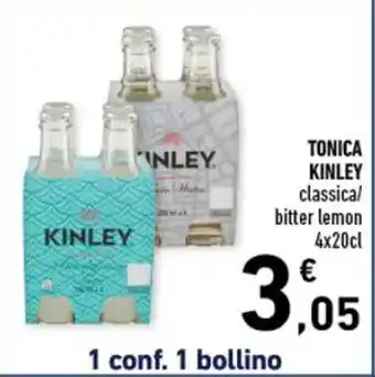 Conad TONICA KINLEY classical bitter lemon 4x20cl offerta