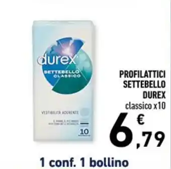Conad PROFILATTICI SETTEBELLO DUREX classico x10 offerta