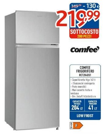 Elettrosintesi COMFEE FRIGORIFERO RCT284DS1 offerta