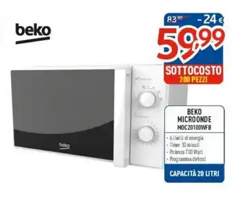 Elettrosintesi ВЕКО MICROONDE MOC20100WFB offerta