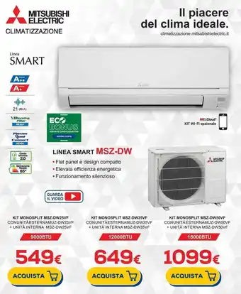 Euronics MITSUBISHI ELECTRIC KIT MONOSPLIT MSZ-DW25VF offerta
