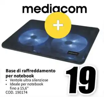 MediaWorld mediacom Base di raffreddamento per notebook offerta