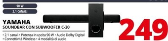 Comet Yamaha soundbar con subwoofer c - 30 offerta