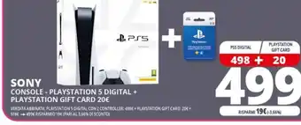Sony console - playstation 5 digital + playstation gift card 20€