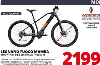 Comet Legnano fuoco mamba mountain bike elettrica taglia 45 offerta