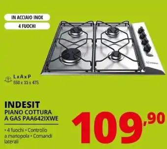 Comet Indesit piano cottura a gas paa642ixwe offerta