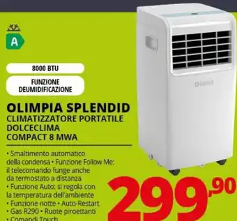 Comet Olimpia splendid climatizzatore portatile dolceclima compact 8 mwa offerta