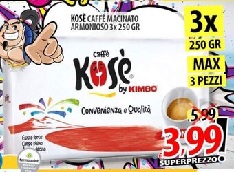 KOSÈ CAFFÈ MACINATO ARMONIOSO 3x 250 GR