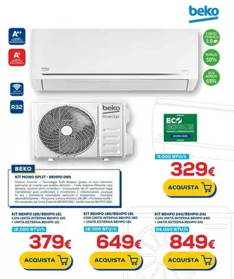 Euronics BEKO KIT MONO SPLIT - BEHPO 090 offerta